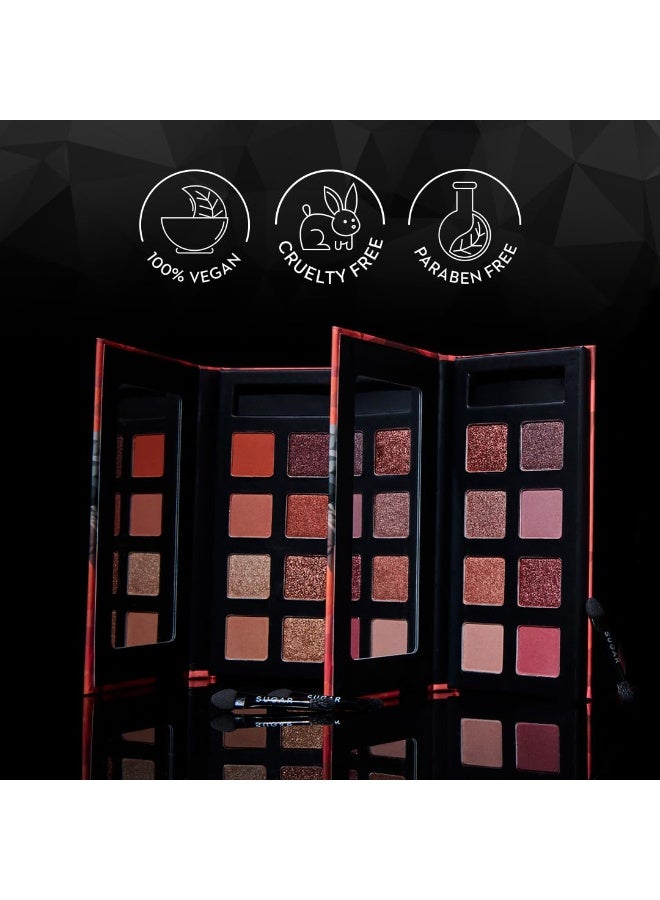 SUGAR Cosmetics Blend The Rules Matte Eyeshadow Palette Powder- 08 Reflection (Galactic Glitter) - Long Lasting, Smudge Proof, Vegan & Cruelty-Free, Multicolour - Image 2